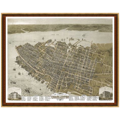 Alcott Hill® Historic Panoramic Map Of Charleston In 1872 Picture