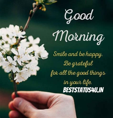 Good Morning Smile And Be Happy Be Grateful For All The Good Things In