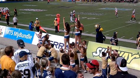Proud member of the united football league (ufl). Winnipeg Blue Bomber Cheer Team Score the Extra Point! - YouTube