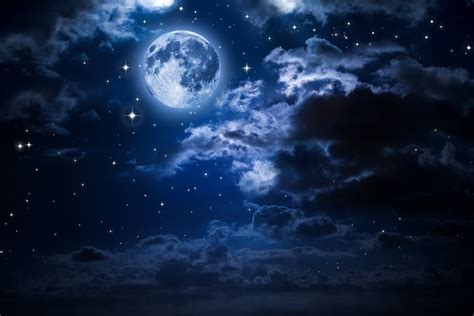Wallpaper Clouds Night Moon Stars Resolution1920x1280 Wallpx