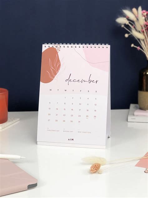 2023 Desk Calendar Minimalist 12 Month Calendar Monthly Etsy Uk