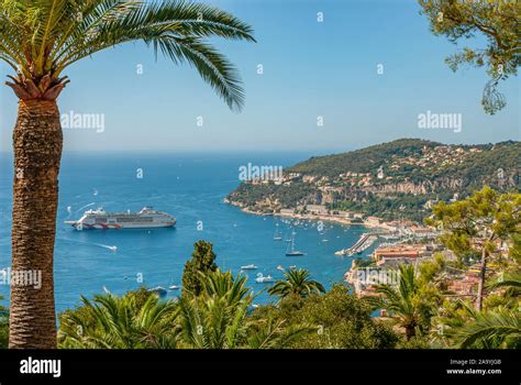 Cruise Harbour Of Villefranche Sur Mer At The Cote Dazure In Southern