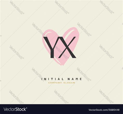 y x yx beauty initial logo handwriting logo vector image