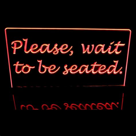 Please Wait To Be Seated Restaurant Cafe Sign Acrylic Lighted Etsy