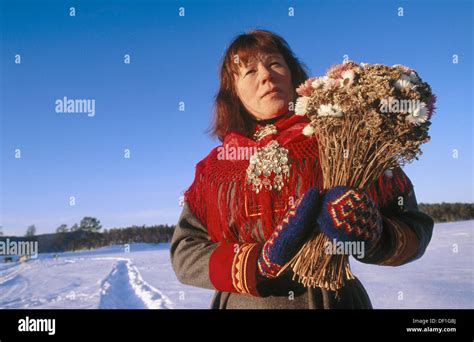 Sami Woman Lapland Finland Stock Photo Alamy