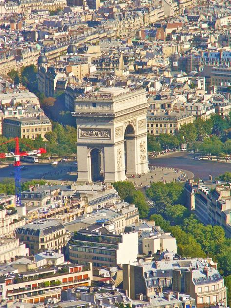 View Of The Arc De Triomphe From Top Of The Eiffel Tower Arc De