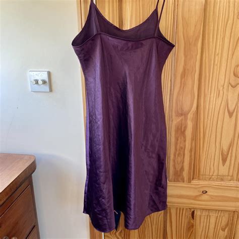 Vintage Purple Satin Slip Dress Lingerie Not Sure Depop