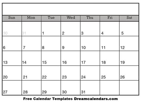 Blank Calendar Printable Blank Calendar 2022