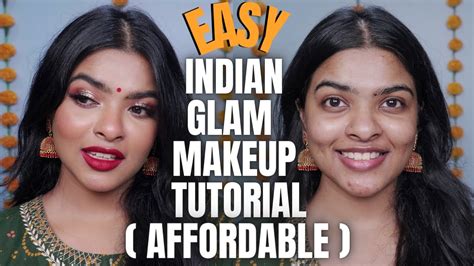 INDIAN GLAM Makeup Tutorial FOR BEGINNERS Step By Step Nude Red