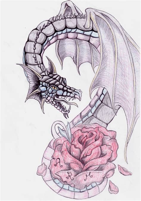 Dragon Tattoo And Rose By Bellaswan91 On Deviantart