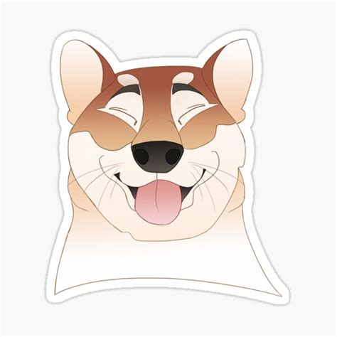 Smiley Shiba Inu Sticker For Sale By Theartcookie Redbubble