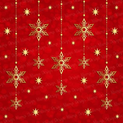 Red And Gold Christmas Digital Paper Pack Backgrounds Scrapbooking