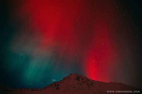 Northern Lights Over Alaskan Mountains Greg Hensel