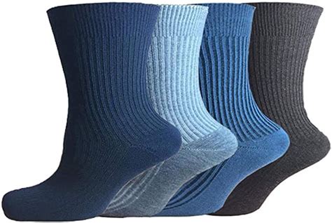 Mens 100 Cotton Non Elastic Loose Wide Top Diabetic Socks Size 6 11