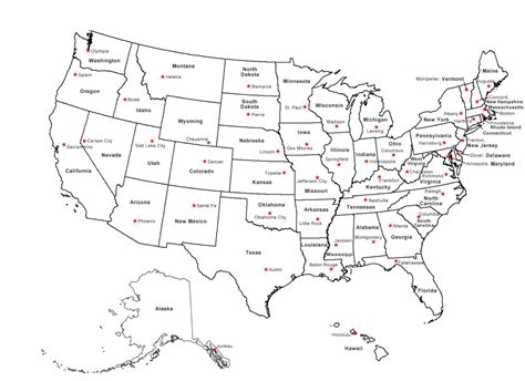 States And Capitals Map Printable San Antonio Map