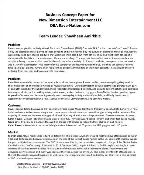 Sample concept paper uses for document. 11 Business Paper Templates - Free Sample, Example, Format ...