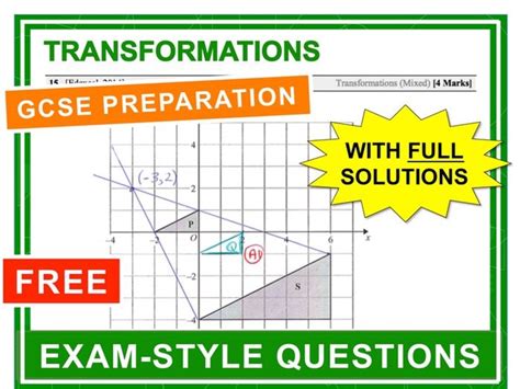 Gcse 9 1 Exam Question Practice Transformations Teaching Resources