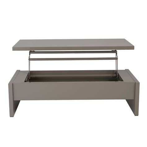 Multi Level Storage Coffee Table Latte Lacquer Affordably Modern