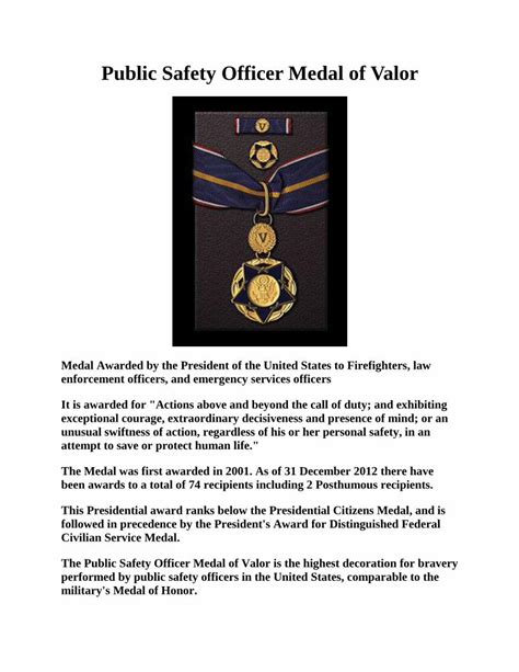 Pdf Public Safety Officer Medal Of Valor Dokumentips