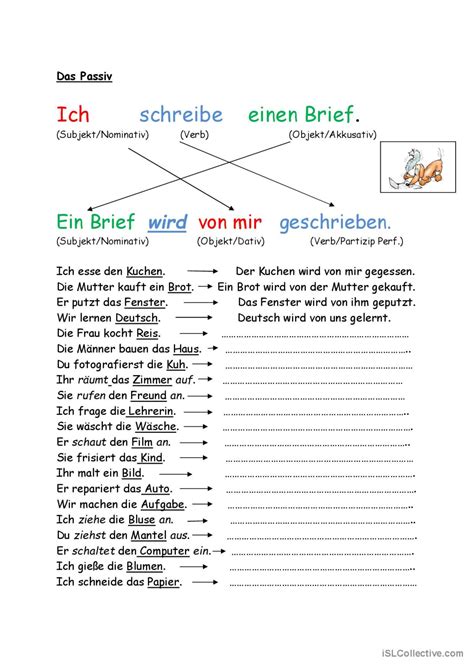 Das Passiv Deutsch DAF Arbeitsblätter pdf doc