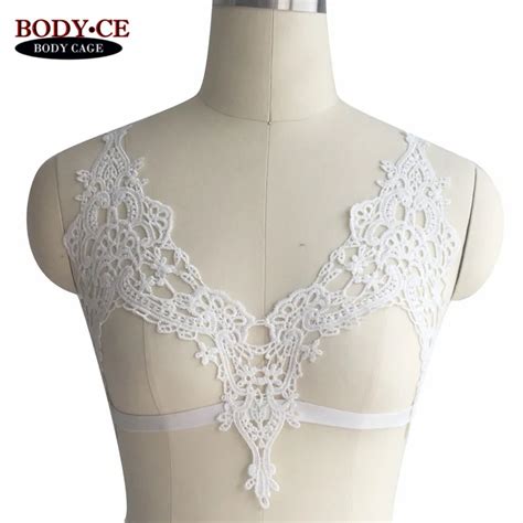 Goth Womens Sexy Tops Sheer Bralette Bondage Body Harness Cage Bra Lace