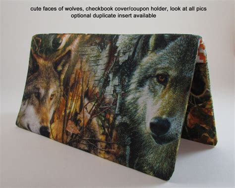 Wolves 4 Checkbook Cover Coupon Holder Wildlife Check Book Etsy