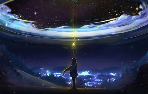 Anime Starry Sky Art Wallpapers Wallpaper Cave