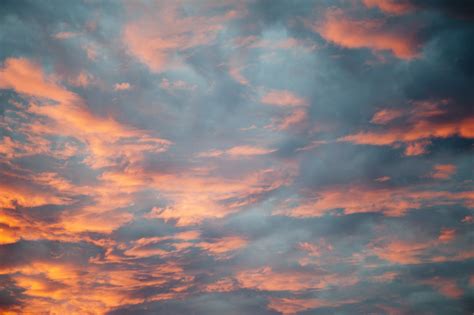 Image Of Sunset Sky With Orange Tinted Clouds Freebie