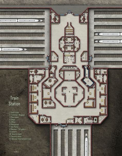 Train Station Shadowrun Floorplan Tabletop Rpg Maps Dungeon Maps 135296