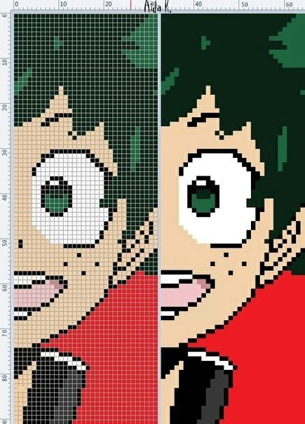 Mha Pixel Art Grid The Effect Is A Visual Style Very Similar To That Of