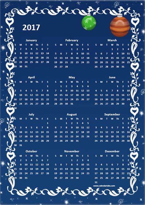 2017 Yearly Calendar Design Template Free Printable Templates