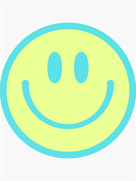 Blue And Green Smiley Face Aesthetic Sticker Sticker For Sale By Daisyyconn Redbubble