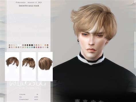 Wings To0809 Smooth Male Hair By Wingssims At Tsr Sims 4 Updates