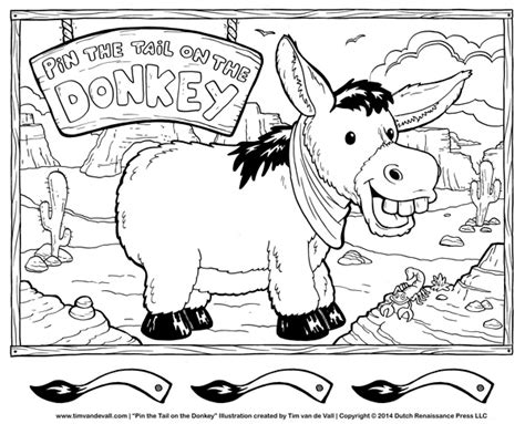 Printable Pin The Tail On The Donkey Game Birthday Party Activities