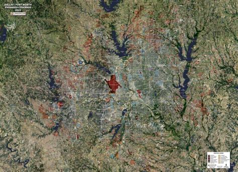 Dallas Fort Worth Expanded Rolled Aerial Map Landiscor Real