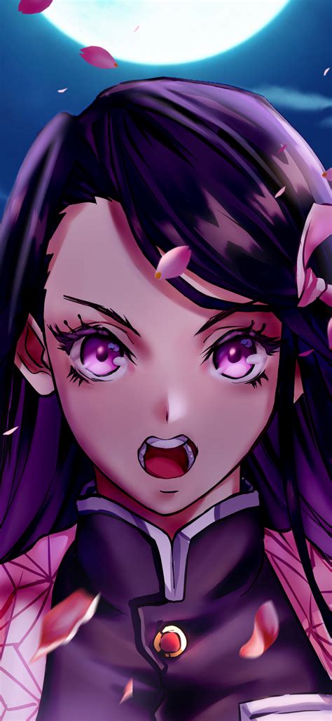 1440x3120 Resolution Nezuko Kamado Angry Kimetsu No Yaiba Art 1440x3120