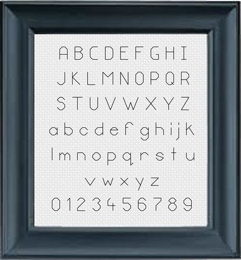 5 Stitch Tall Simple Backstitch Alphabet And Numbers Easy Cross Etsy