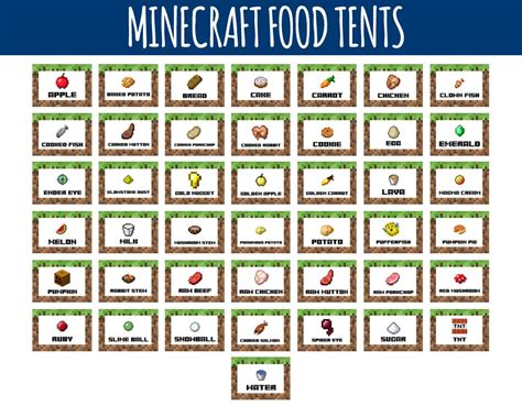 Minecraft water bottle labels or napkin labels ; Minecraft Food Labels - Minecraft Food Tents - Birthday ...