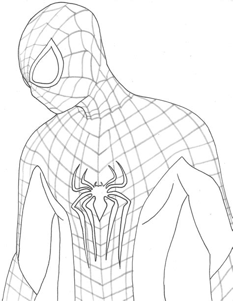 Easy Spider Man Drawings In Pencil Sketch Coloring Page