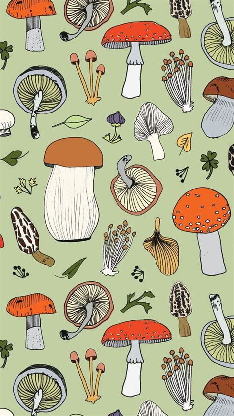 Mushroom Pattern In 2021 Mushroom Wallpaper Minimalist Wallpaper