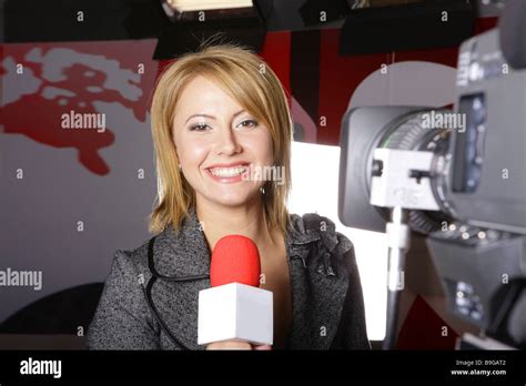 News Reporter In Front Of Tv Camera Hi Res Stock Photography And Images