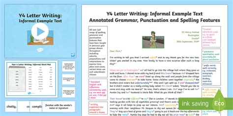 year  letter writing informal modelexample text