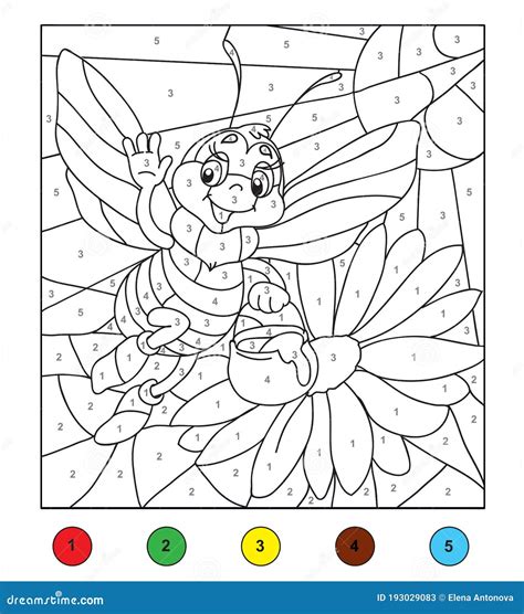 Color By Number Bee Free Printable Bee Activities Fre