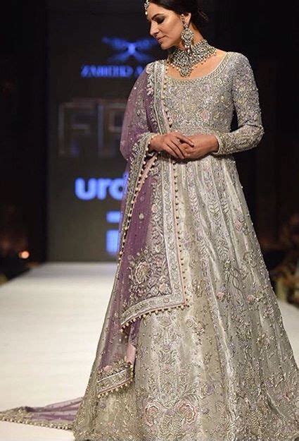 Lovely Colors With Something Purple In Ur Silver Bridal Dresses Pakistan Pakistani Wedding