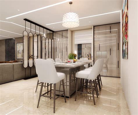 Ultra Modern Dining Room With Lights By Spaces Alive Interior Designer