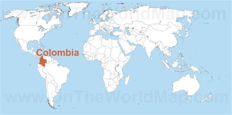Colombia On The World Map Colombia On The South America Map
