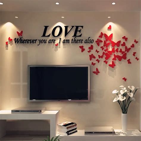 5 Colors Tv Backdrop Wall Stickers Butterfly 10040 Modern Diy 3d