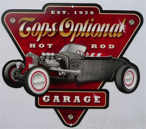 Tops Optional Hot Rod Garage Est 1976 Garage Sign Metal Tin Sign Hot