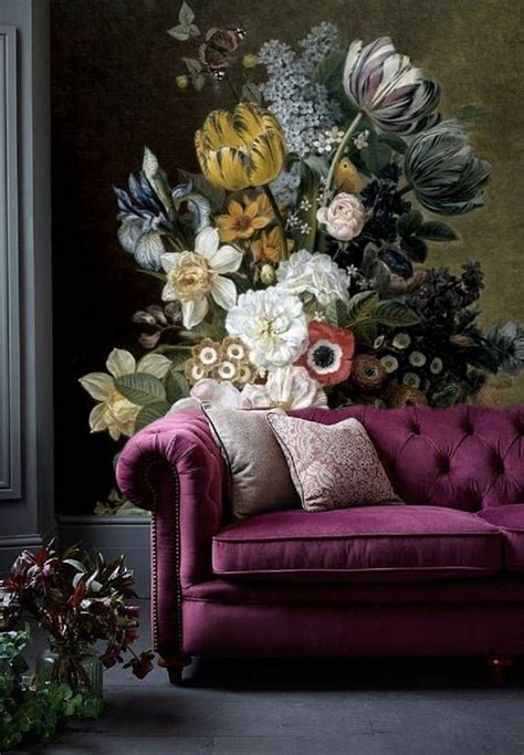 Dutch Dark Vintage Floral Art Removable Wallpaper Still Life Large
