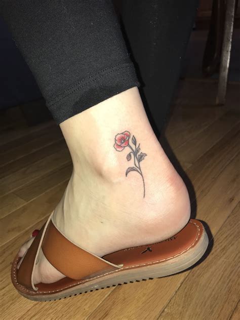 Poppy Flower Tattoo Poppies Tattoo Flower Ankle Tattoo Hip Thigh